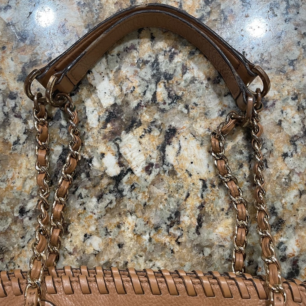 Tory Burch Royal Tan Pebbled Leather #60 - Picture 3 of 4